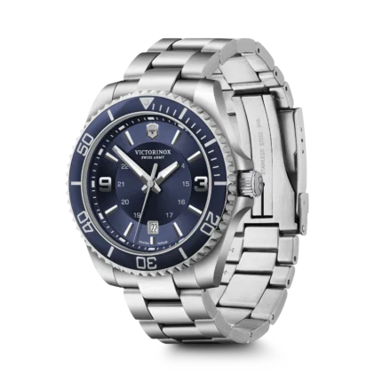 Victorinox Maverick Large 43mm Blue Dial Unidirectional Bezel Swiss Quartz Men's Watch